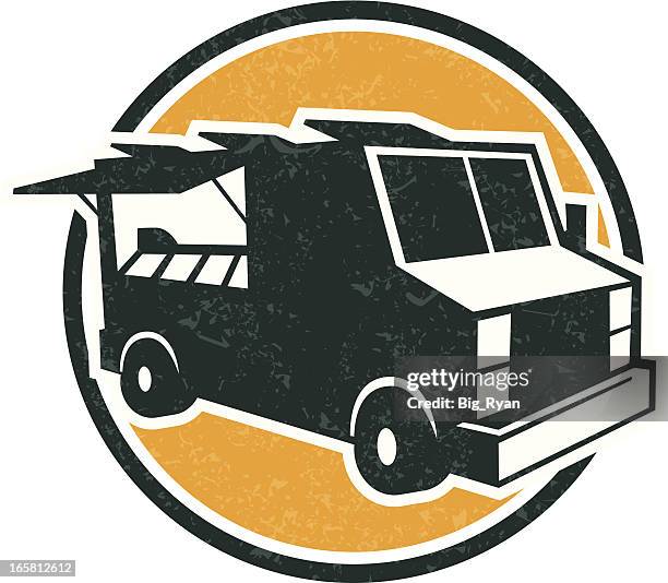 food truck logo - catering occupation stock illustrations