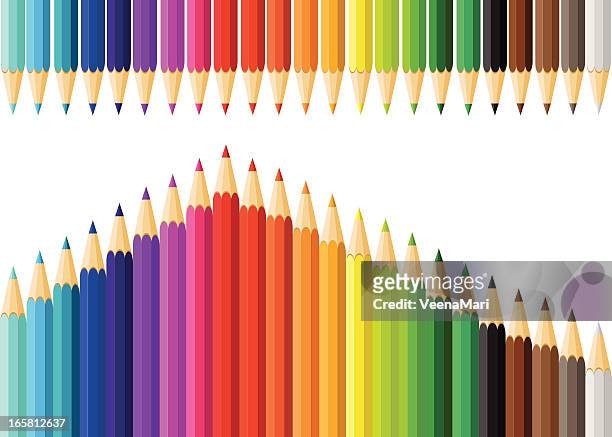 color pencils - coloured pencils stock illustrations
