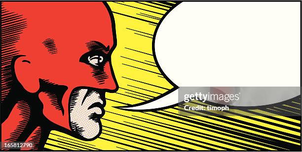 retro superhero speech bubble - profile stock illustrations