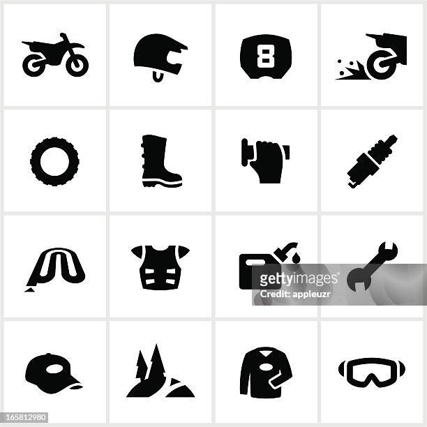 black motocross and dirtbike icons - ski goggles stock illustrations