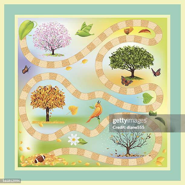 four seasons game - four seasons stock illustrations