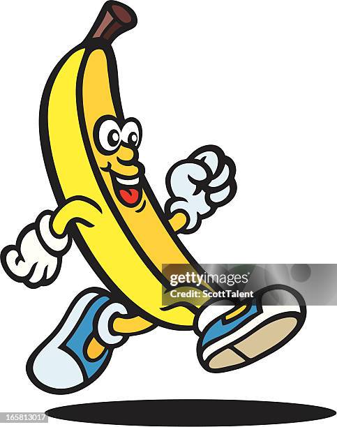 stockillustraties, clipart, cartoons en iconen met banana guy - jogger face