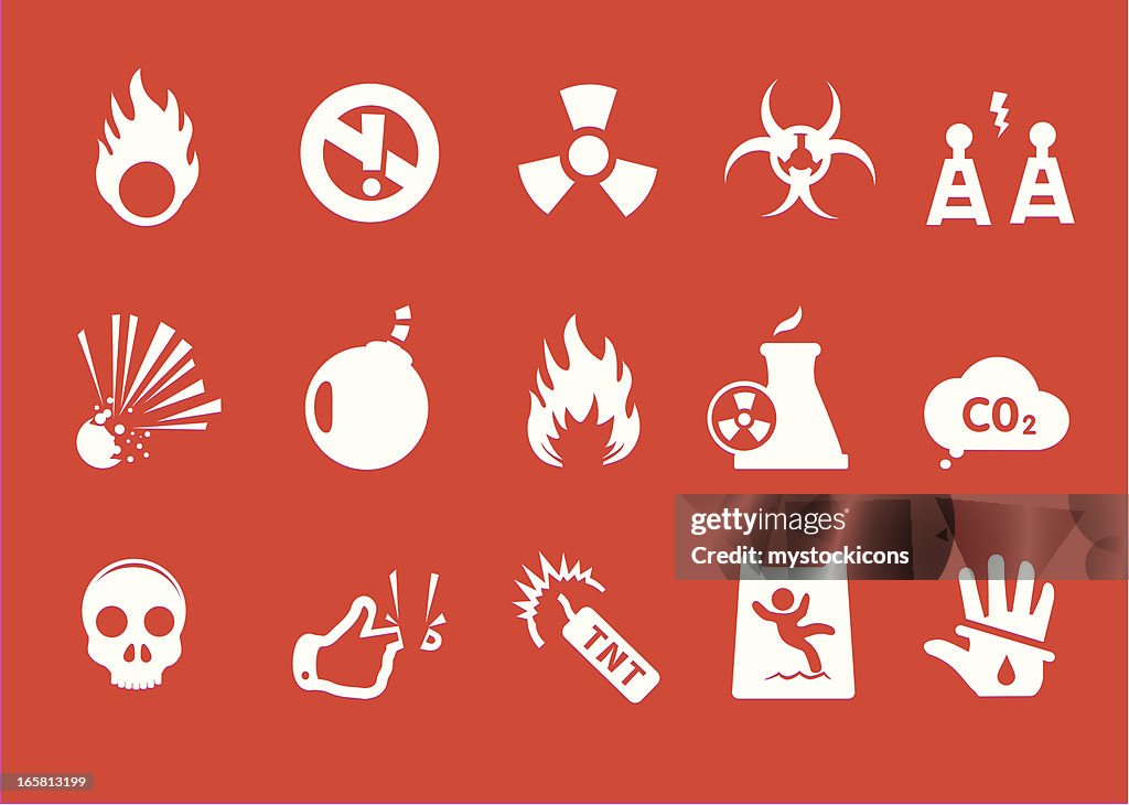Metro iconos de riesgo y el riesgo