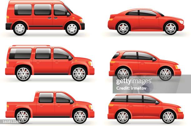 ilustrações, clipart, desenhos animados e ícones de carros conjunto de ícones - hatchback