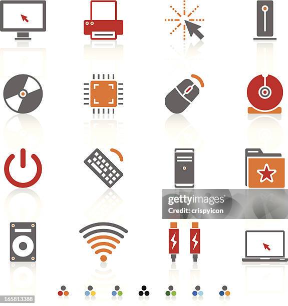 bildbanksillustrationer, clip art samt tecknat material och ikoner med set of computer technology icons - slow motion