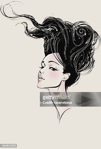 ilustrações, clipart, desenhos animados e ícones de de moda - human hair