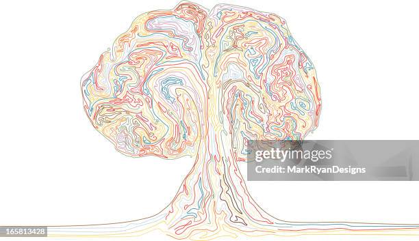 stockillustraties, clipart, cartoons en iconen met colour explosion or rainbow tree - union gay