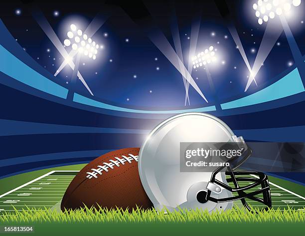 american football stadion - flutlichter stock-grafiken, -clipart, -cartoons und -symbole