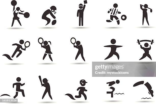 illustrations, cliparts, dessins animés et icônes de sports stick figures - joueur de football