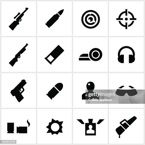 ilustraciones, imágenes clip art, dibujos animados e iconos de stock de iconos de tiro al blanco - bala munición