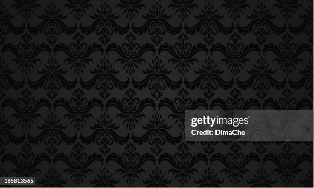 dark vintage pattern - dark floral pattern stock illustrations