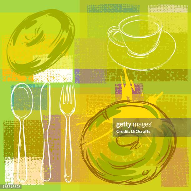 abstract food background - breakfast background stock illustrations