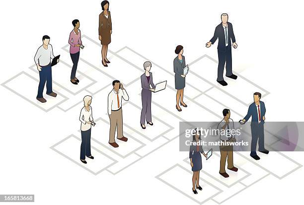 organizational chart - corporate hierarchy stock illustrations