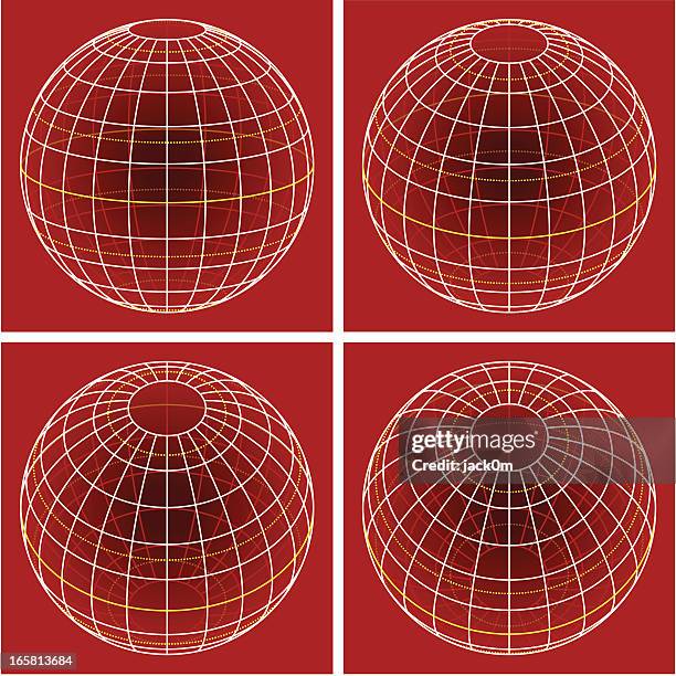 earth globe grid - equator stock illustrations