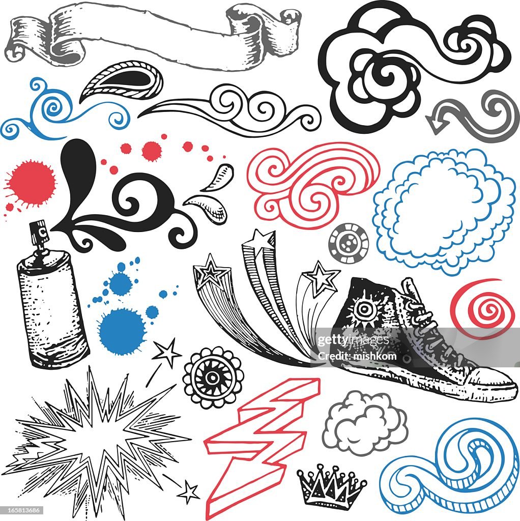 White page filled with cool doodle designs