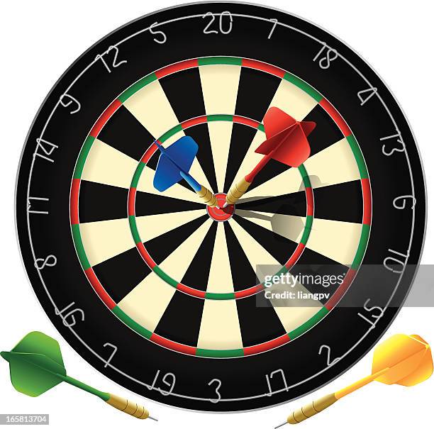 a poster of a dartboard with the bulls eye target - dart board stock illustrations