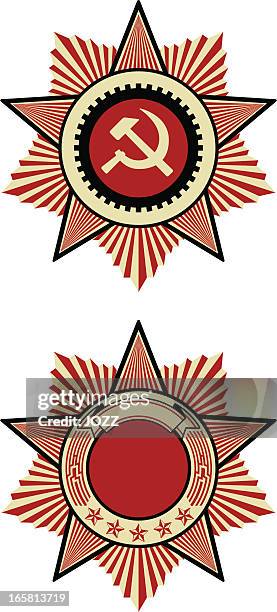 soviet emblem - military insignia stock illustrations