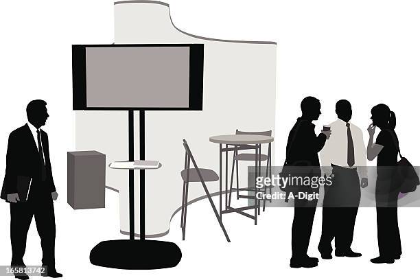conventional vector silhouette - exhibition stock illustrations