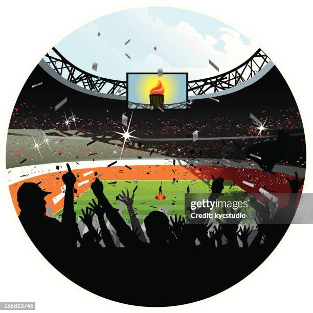 . games opening ceremony - open field stock illustrations