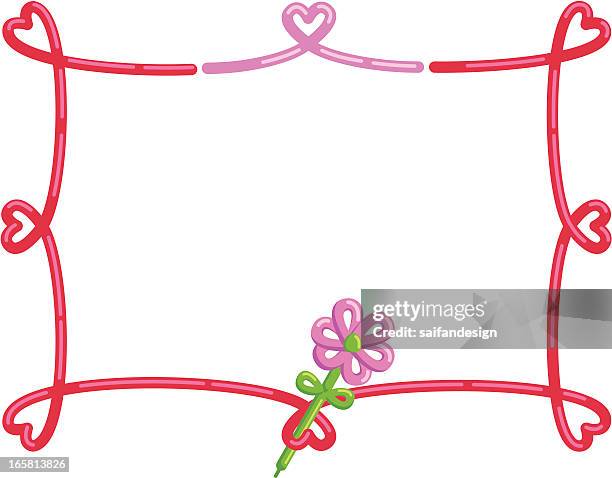 valentine twisted frame - balloon twisting stock illustrations