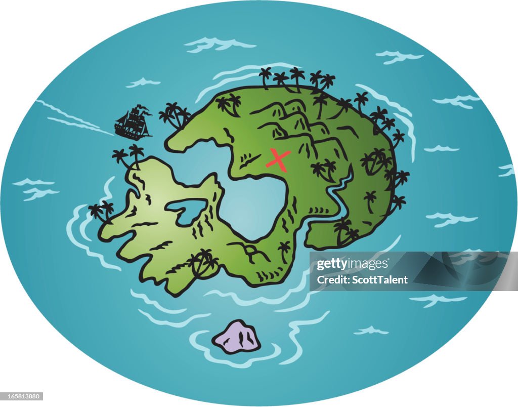 Island Map Cartoon