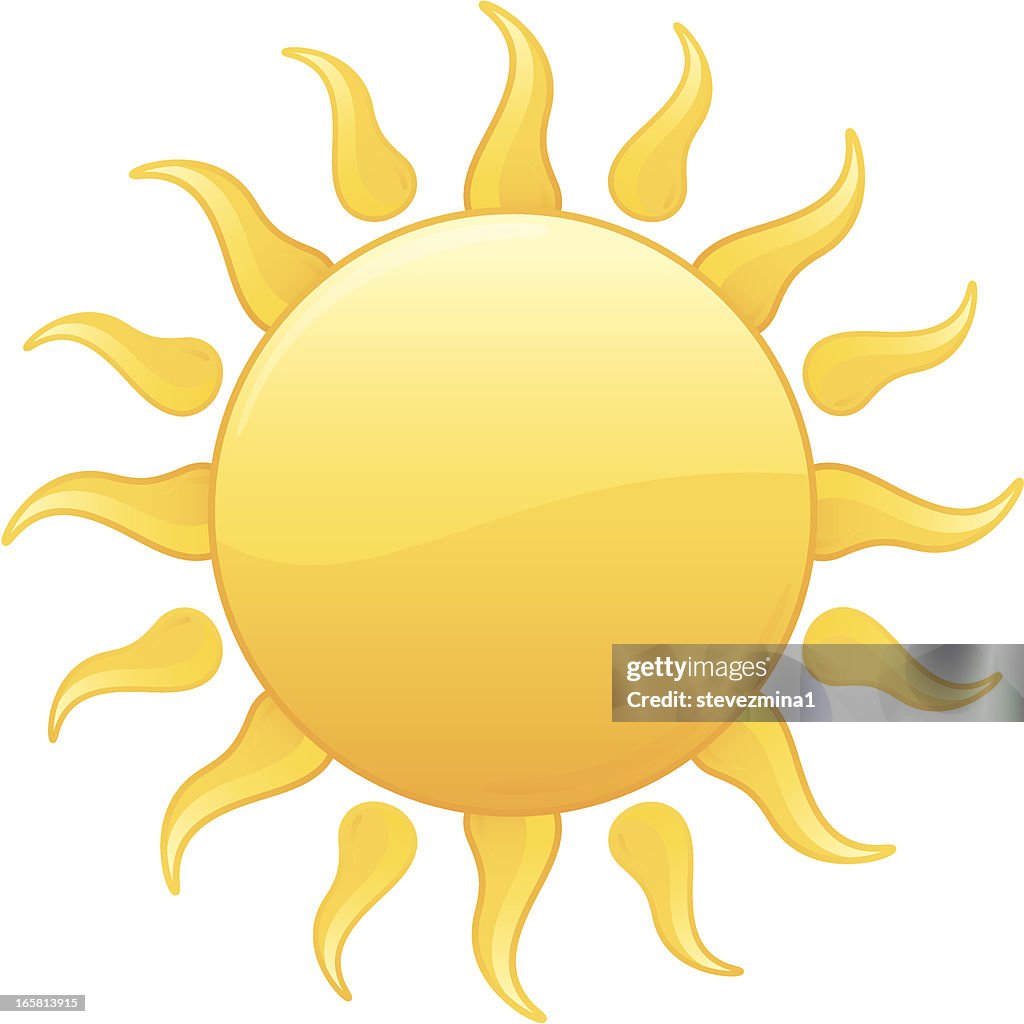 Radiant Yellow Summer Sun Vector Illustration