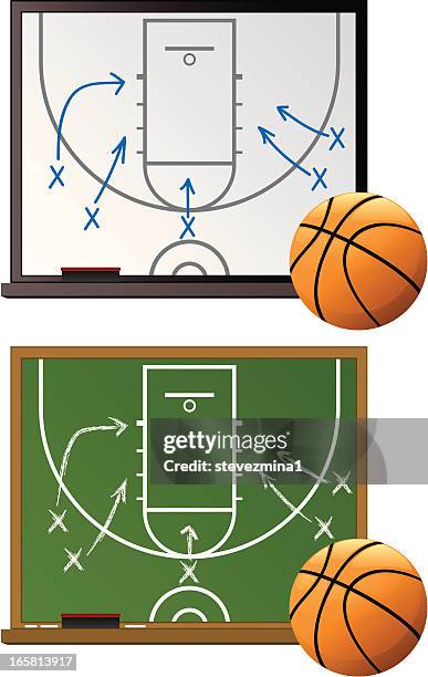 basketball chalkboard - sports hall stock illustrations