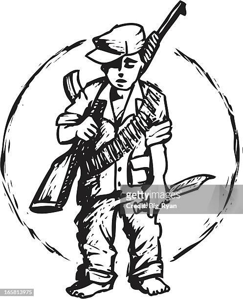 child soldier - child soldier stock illustrations