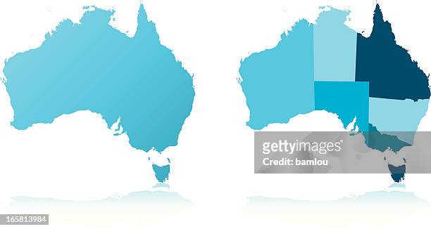 australien karte - australia maps stock-grafiken, -clipart, -cartoons und -symbole