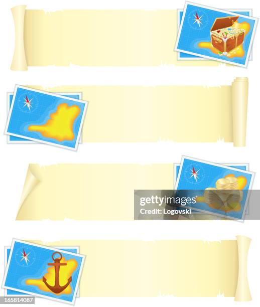 pirate banners - old scroll paper stock illustrations