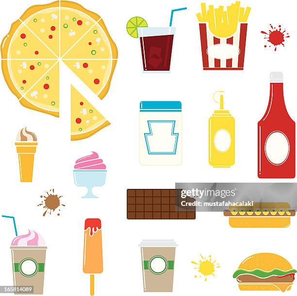 ilustrações de stock, clip art, desenhos animados e ícones de ícones de fast food - coffee take away cup simple