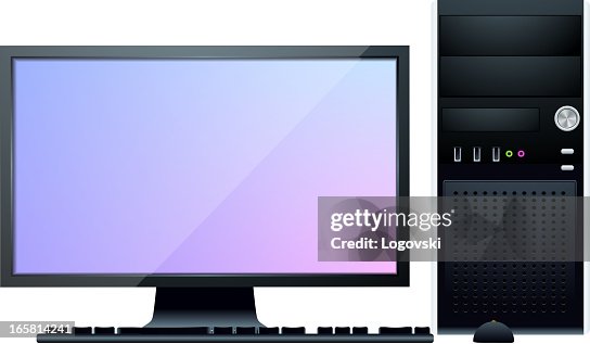 Desktop Computer High View Desktop Computer High-Res Vector Graphic - Getty Images