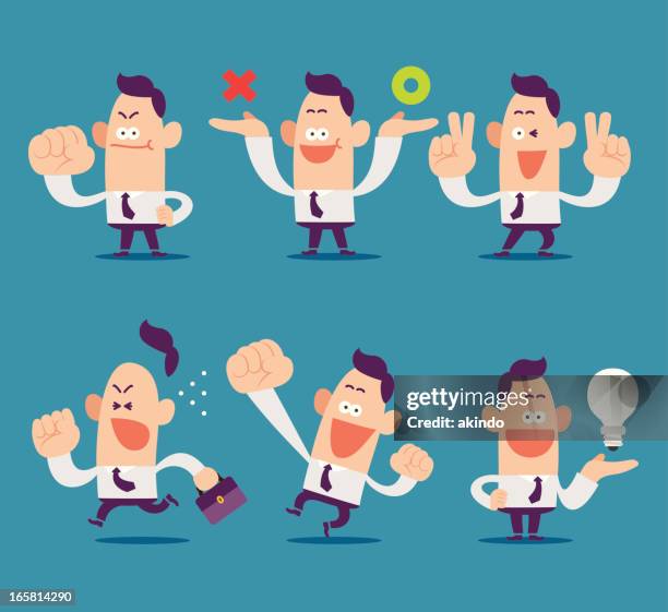 businessman set - old man running stock illustrations