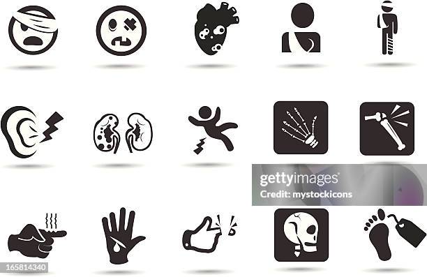 injury accident icons - injury icon stock illustrations