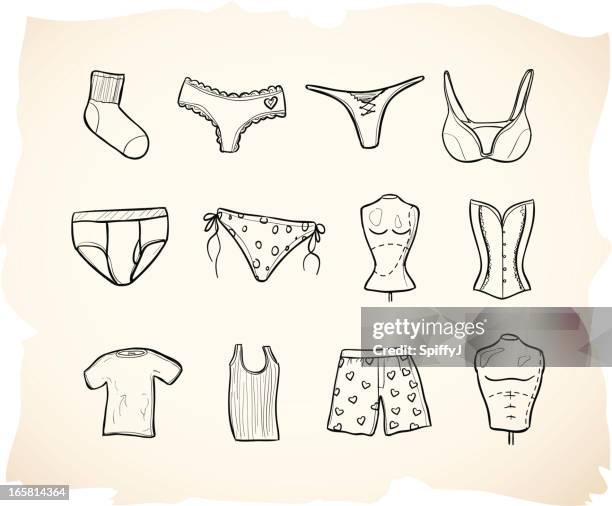 sketch clothing icon series - shorts stock illustrations