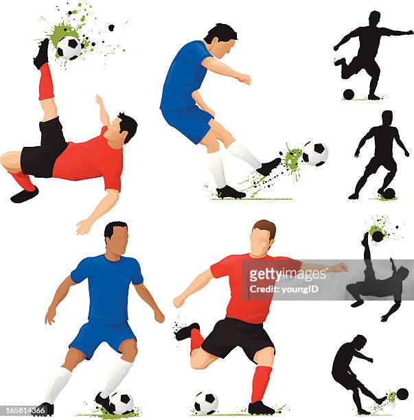 soccer player - fußballspieler stock-grafiken, -clipart, -cartoons und -symbole