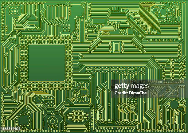 abstrakte microchip hintergrund - circuit board stock-grafiken, -clipart, -cartoons und -symbole