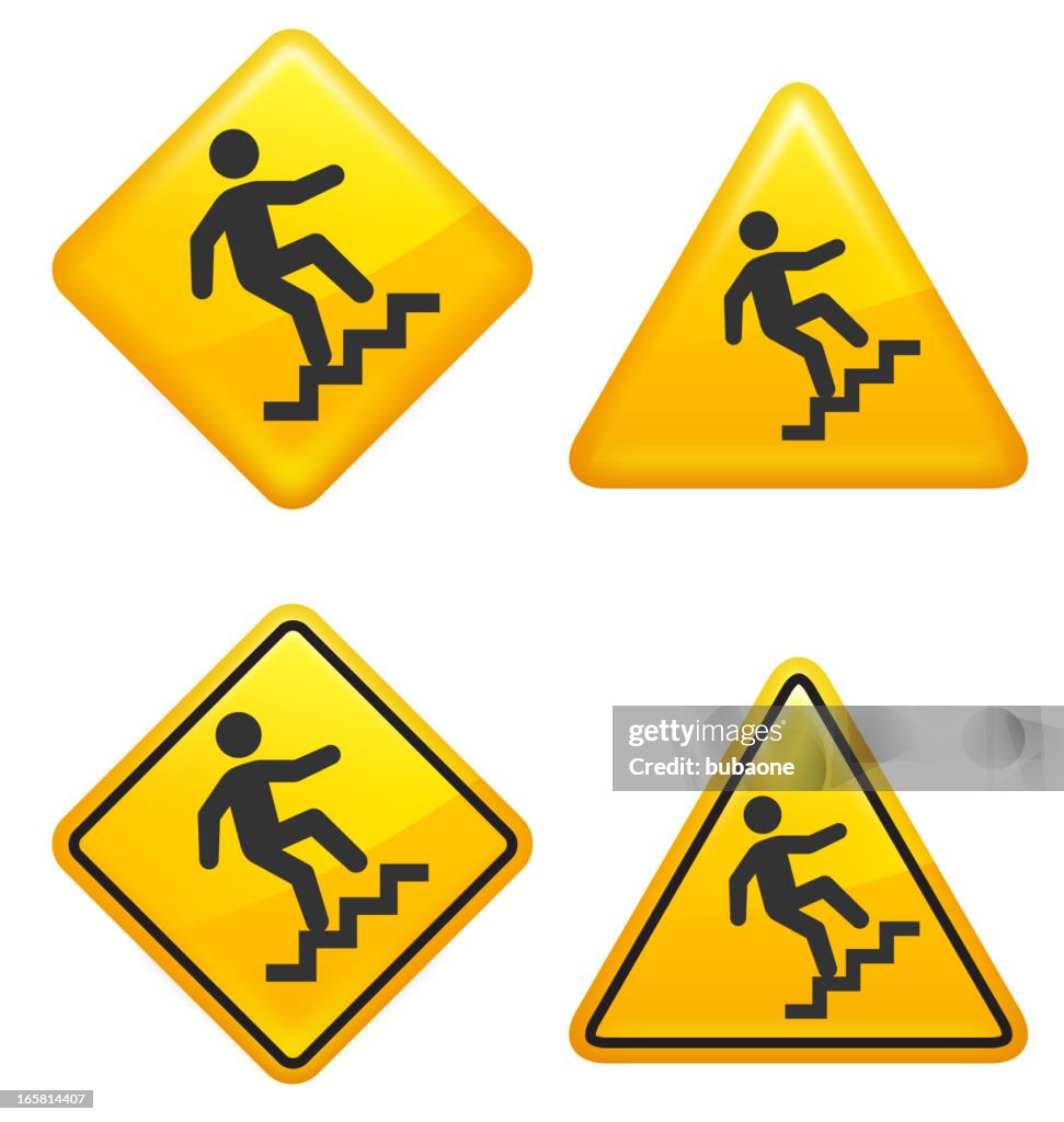 Step Ladder Access Sign Ladder Steps Warning And Caution Street Signs High-Res Vector Graphic ...