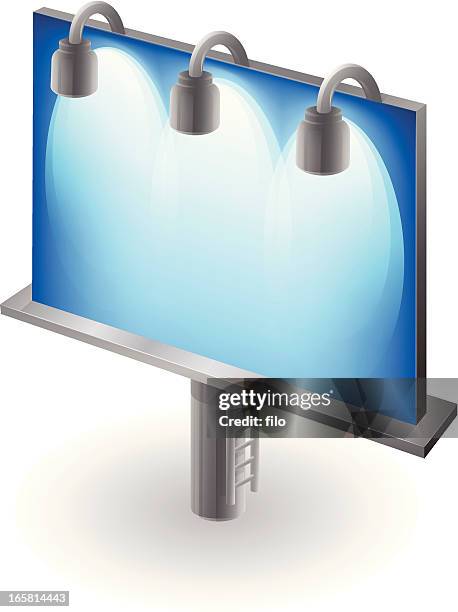 blue billboard - roadside billboard stock illustrations