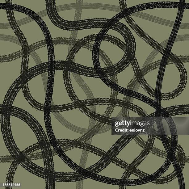 seamless tyre tracks - track stock illustrations