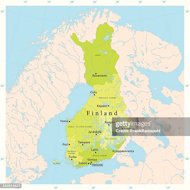 stockillustraties, clipart, cartoons en iconen met finland vector map - finland