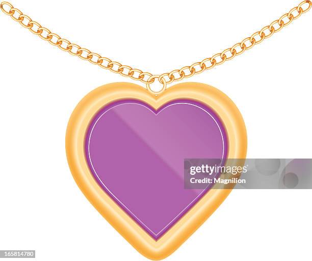 stockillustraties, clipart, cartoons en iconen met jewelry heart - hanger