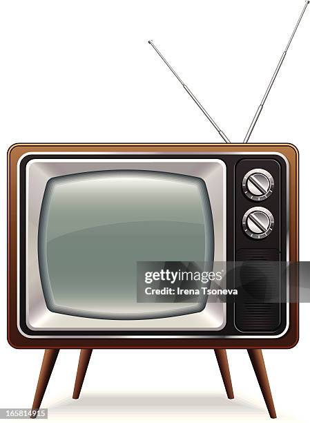 bildbanksillustrationer, clip art samt tecknat material och ikoner med retro tv - tv
