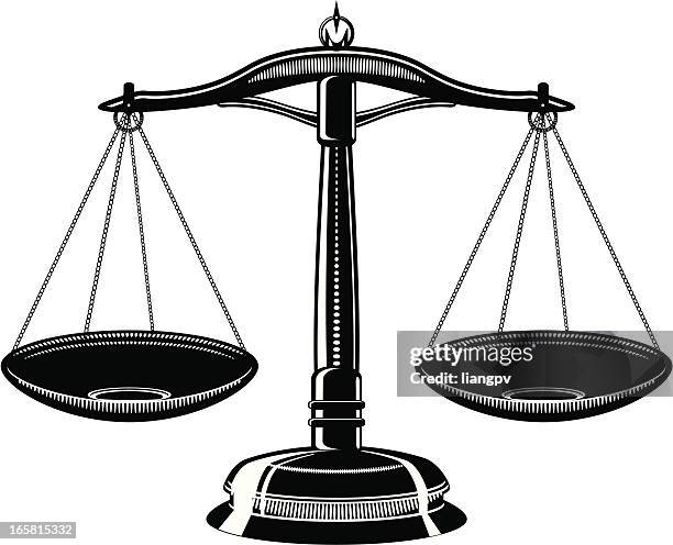 scales & weight - scales of justice concept stock illustrations