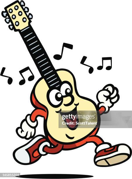 guitar guy - leg exercise stock illustrations