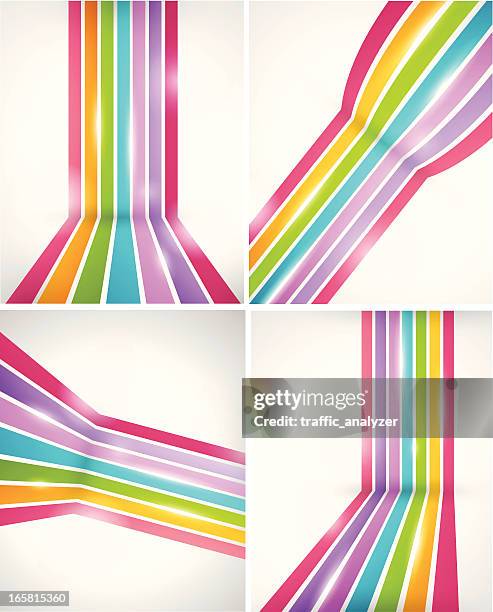 abstract colorful lines - rainbow ribbon stock illustrations