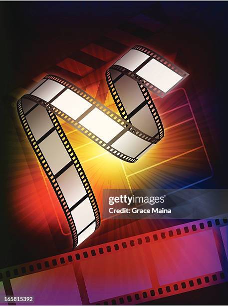 film reel background - vector - slate background stock illustrations