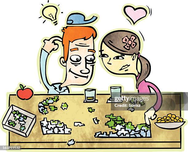 puzzle time - table texture stock illustrations