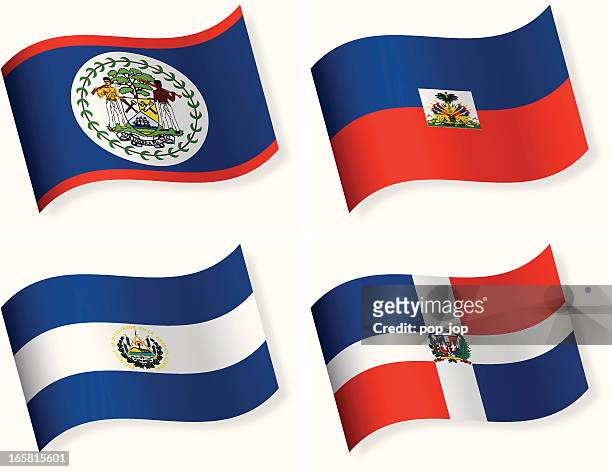 round flag icon collection - central america - dominican republic stock illustrations