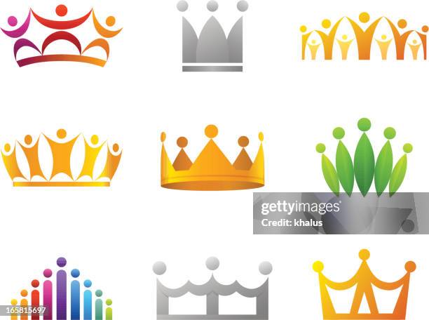 people crown set - keeping up with stock illustrations